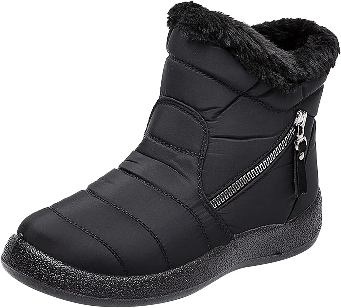 Winter Boots for Women 2023 Trendy Black Womens Winter Boots Black Cute Women's Memory Foam Winter Fur Lined Snow Booties Shoes Boots for Winter Fashion for Women Botas Para Frio De Mujer Talla 4