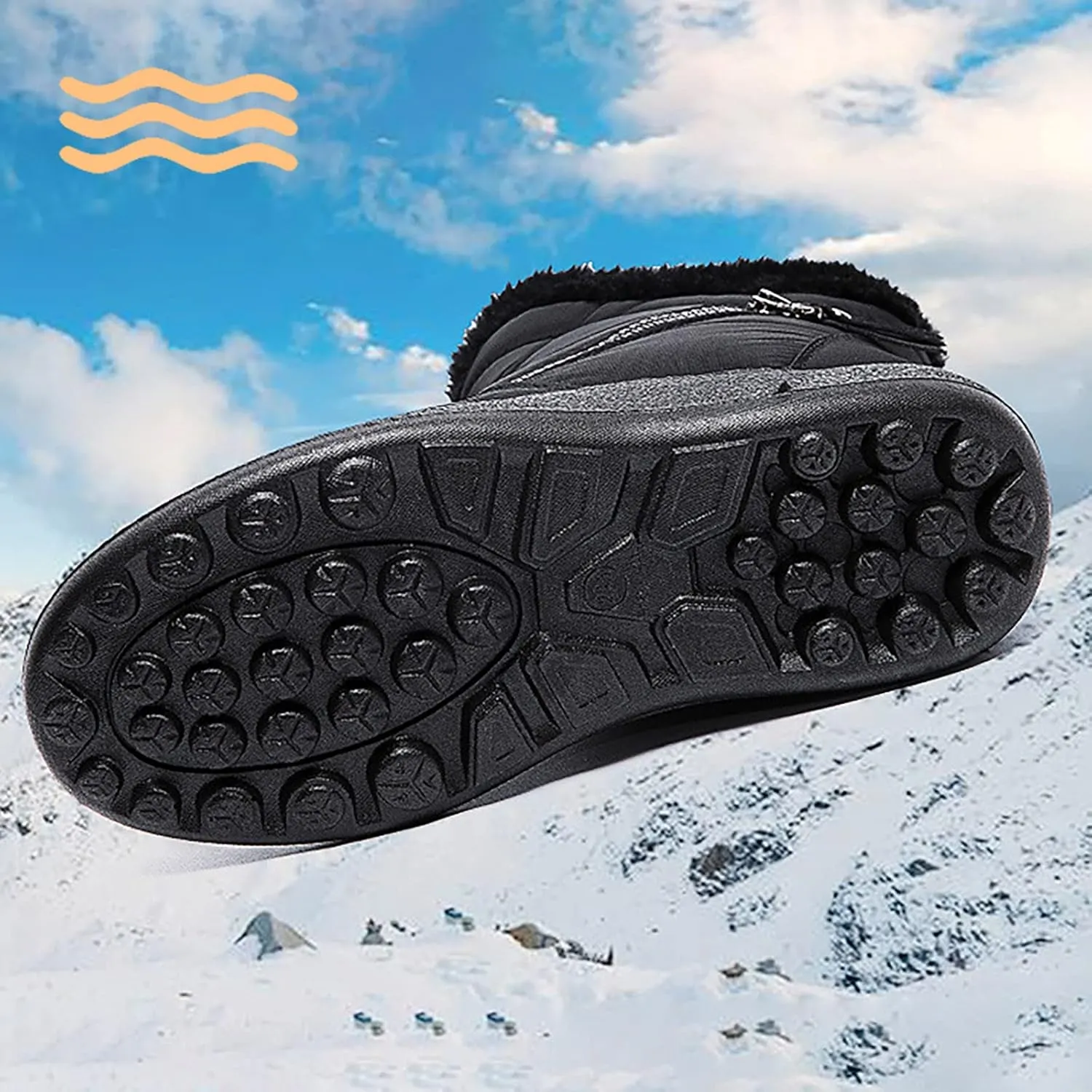 Winter Boots for Women 2023 Trendy Black Womens Winter Boots Black Cute Women's Memory Foam Winter Fur Lined Snow Booties Shoes Boots for Winter Fashion for Women Botas Para Frio De Mujer Talla 4