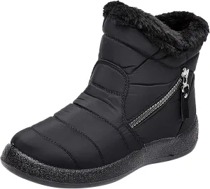 Winter Boots for Women 2023 Trendy Black Womens Winter Boots Black Cute Women's Memory Foam Winter Fur Lined Snow Booties Shoes Boots for Winter Fashion for Women Botas Para Frio De Mujer Talla 4