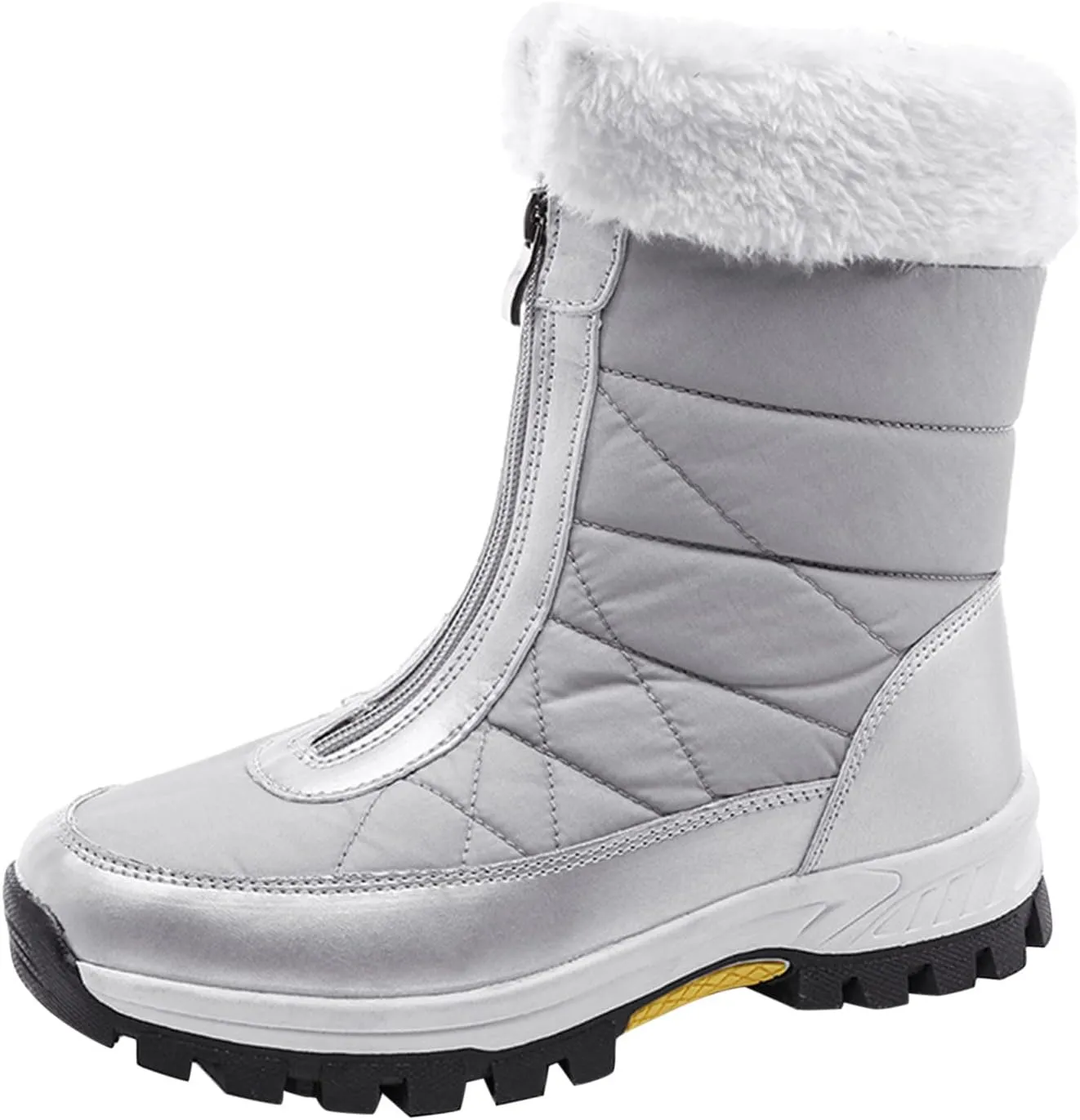 Winter Boots for Women Ankle Snow Booties Warm Fur Lined Winter Boots Anti Slip Lug Sole Waterproof Hiking Boots