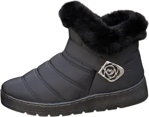 Winter Boots for Women Fur Lined Warm Winter Boots Ankle Booties Waterproof Snow Boots Slip On Boots