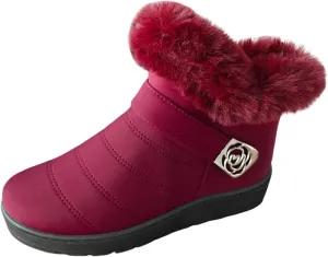 Winter Boots for Women Fur Lined Warm Winter Boots Ankle Booties Waterproof Snow Boots Slip On Boots