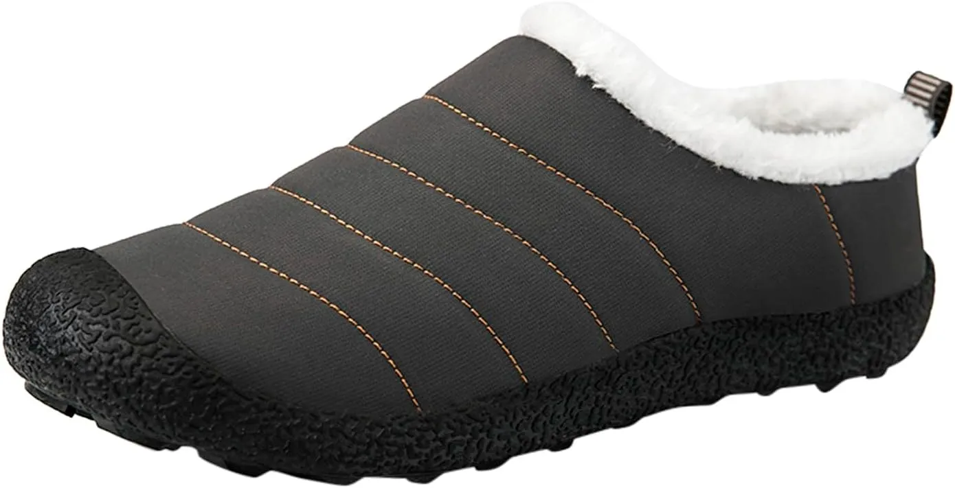 Winter Boots for Women Men Couple Warm Fur Lined Boots Waterproof Outdoor Ankle Booties Slip On Lightweight Boots