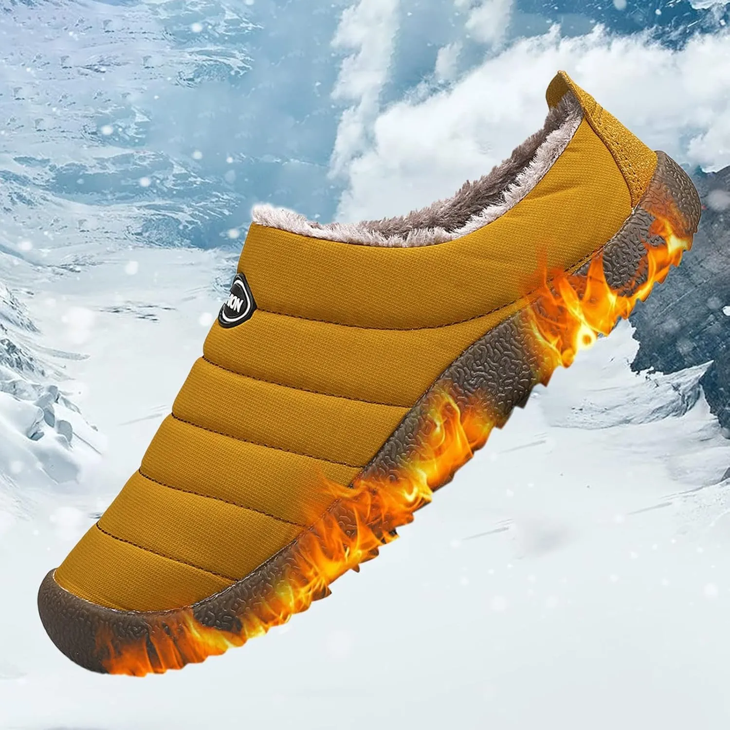 Winter Boots for Women Men Couple Warm Fur Lined Snow Boots Waterproof Slip On Lightweight Womens Boots Slippers