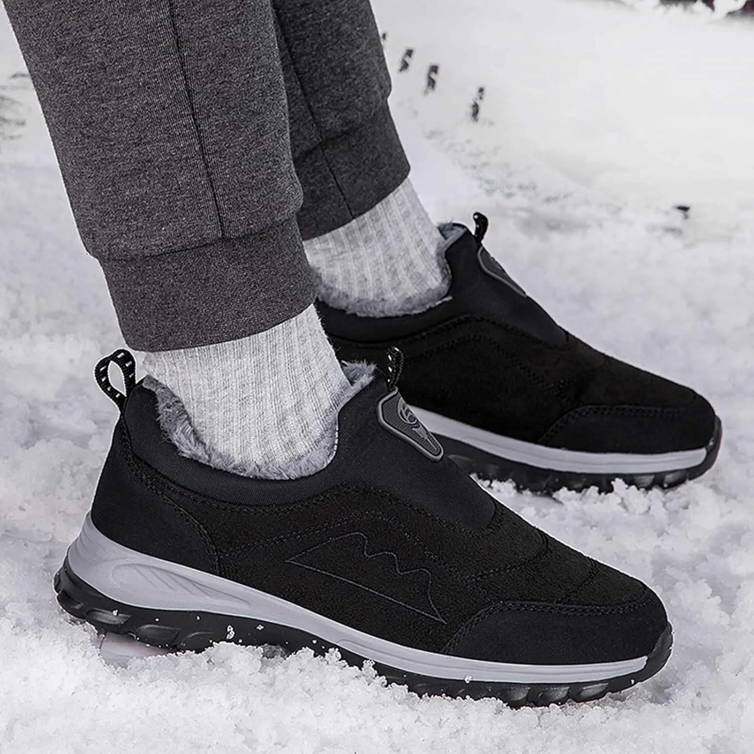 Winter Boots for Women Men Couple Warm Fur Lined Waterproof Snow Boots Ankle Walking Hiking Sneaker Boots