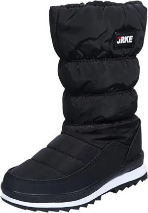 Winter Boots for Women Puffy Winter Snow Waterproof Ankle Booties Anti Slip Mid Calf Snow Booties with Side Zip