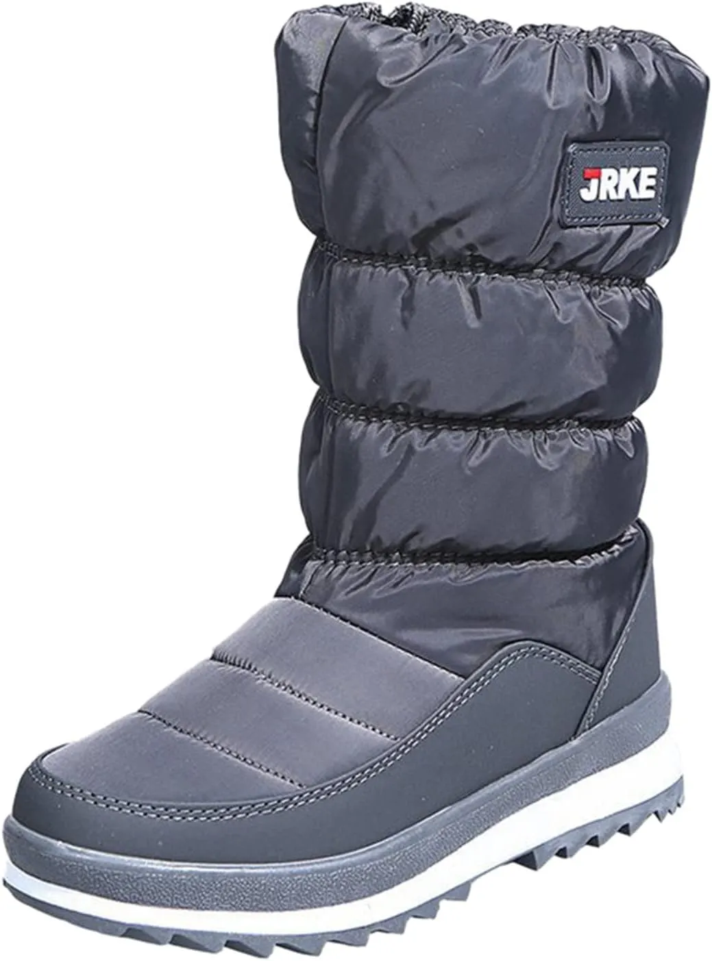 Winter Boots for Women Puffy Winter Snow Waterproof Ankle Booties Anti Slip Mid Calf Snow Booties with Side Zip