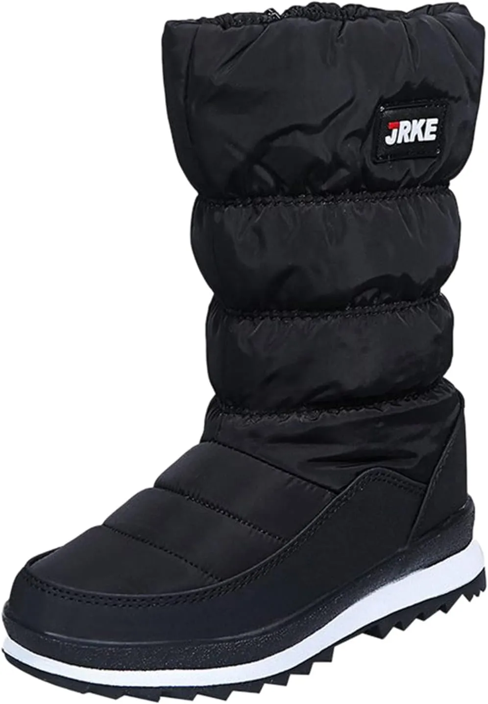 Winter Boots for Women Puffy Winter Snow Waterproof Ankle Booties Anti Slip Mid Calf Snow Booties with Side Zip