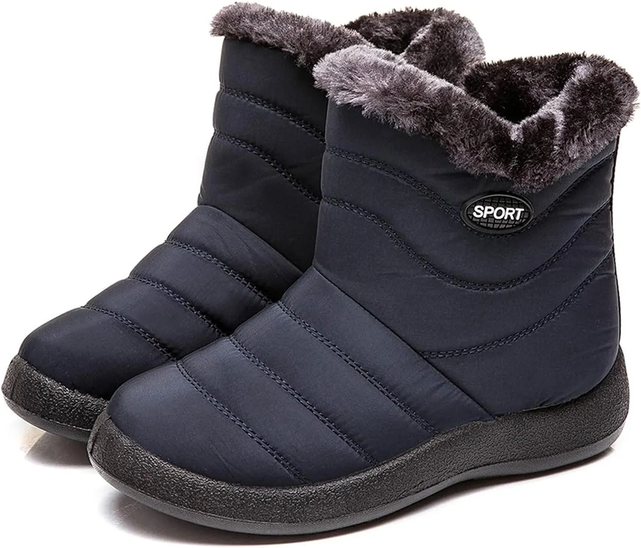 Winter Boots for Women Slip On Cold Weather Snow Ankle Booties Waterproof Puffy Fur Lined Winter Snow Boots