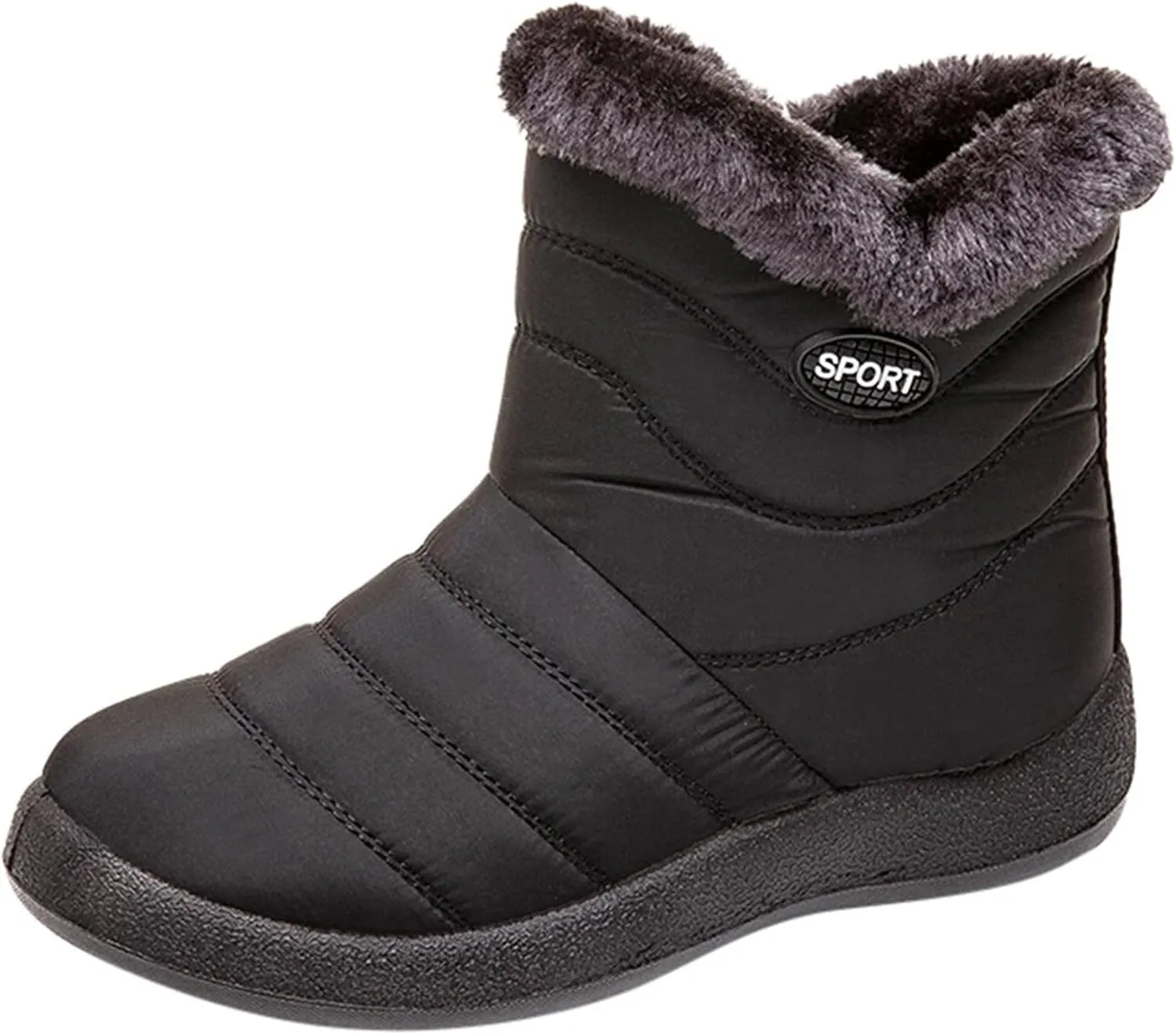 Winter Boots for Women Slip On Cold Weather Snow Ankle Booties Waterproof Puffy Fur Lined Winter Snow Boots