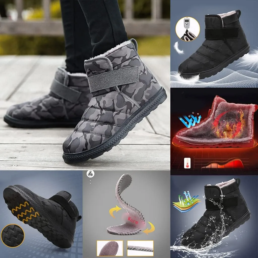 Winter Boots for Women Warm Fuzzy Fleece Lined Walking Ankle Snow Booties Waterproof Ankle Boots Outdoor Booties