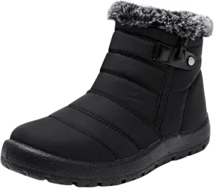 Winter Boots for Women Waterproof Snow 11 Wide Womens Black Snow Boots Ankle Women's Boots Winter Waterproof Womens Winter Snow Walking Shoes Botas De Invierno Para Mujer Tacon Alto