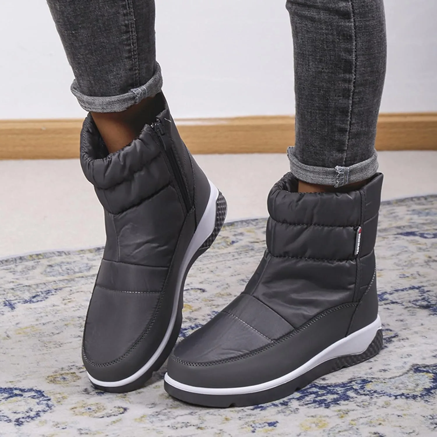 Winter Waterproof Boots for Woman Womens Winter Boots Wide Feet Womens Wide Width Snow Boots Waterproof Insulated Hiking Boots Women Waterproof Lightweight Wide Width Botas Para Nieve
