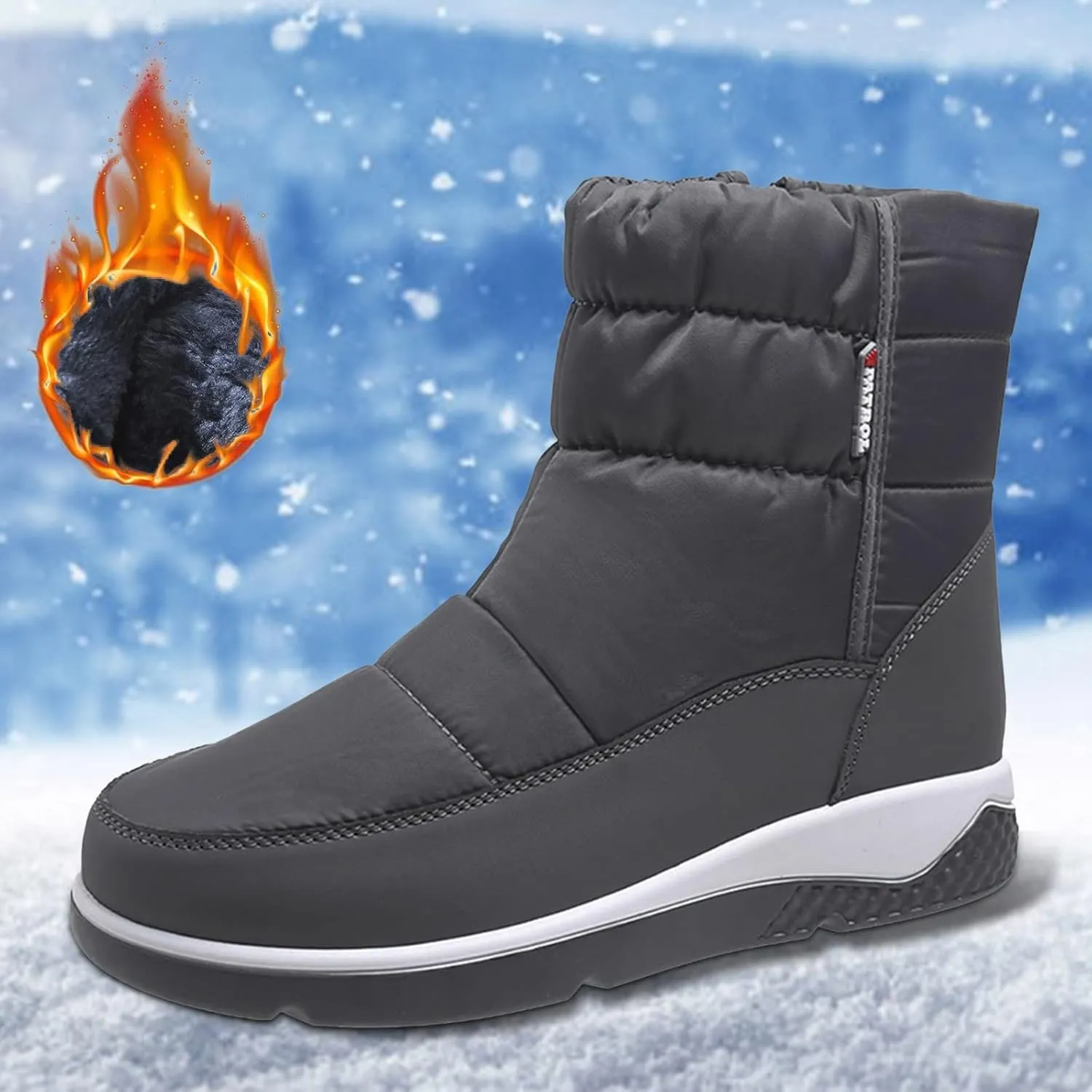Winter Waterproof Boots for Woman Womens Winter Boots Wide Feet Womens Wide Width Snow Boots Waterproof Insulated Hiking Boots Women Waterproof Lightweight Wide Width Botas Para Nieve