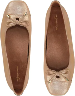 Women Glitter Bow Flats Square Closed Toe Slip On Ballet Flats Cap Toe Metallic Flat Shoes Matte Suede Office Work Flats Ladies Girls Club Driver Flats Dressy Comfort Daily Retro 4-11 M US