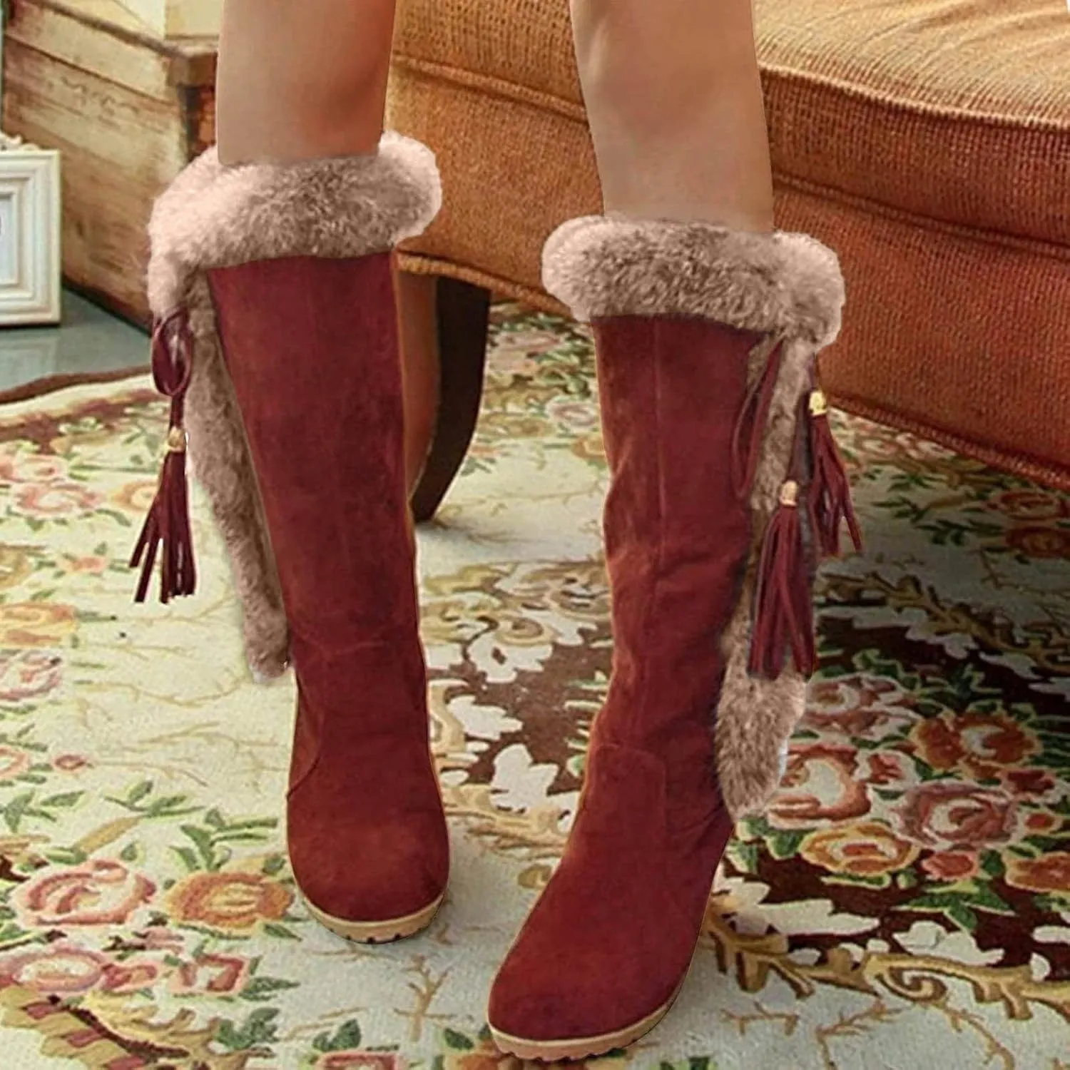 Women Snow Boots Winter Shoes 7w Womens Slip on Snow Boots Waterproof 12 Women Winter Snow Boots Warm Ankle Anti Slip Water Resistant Women Boots Winter Ankle Waterproof Winter Boots