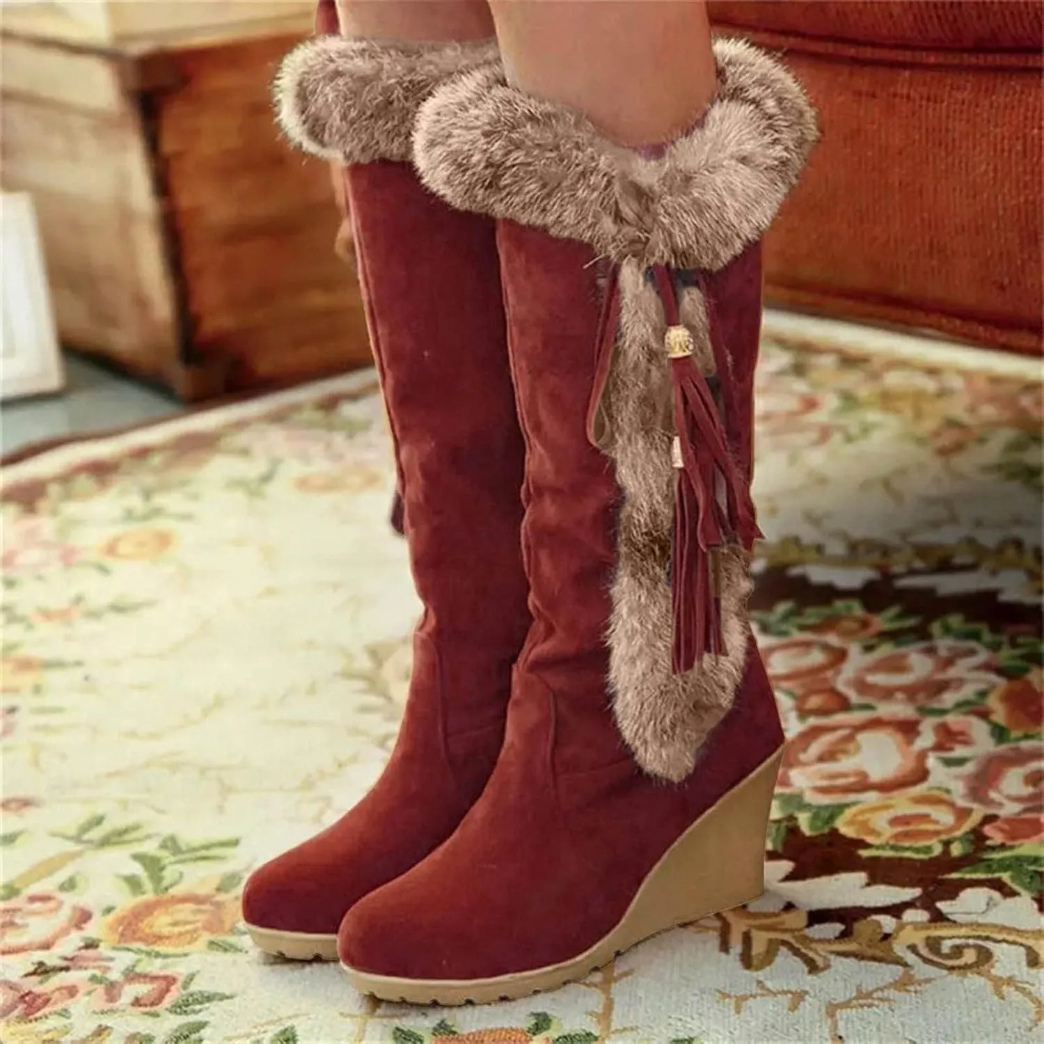 Women Snow Boots Winter Shoes 7w Womens Slip on Snow Boots Waterproof 12 Women Winter Snow Boots Warm Ankle Anti Slip Water Resistant Women Boots Winter Ankle Waterproof Winter Boots