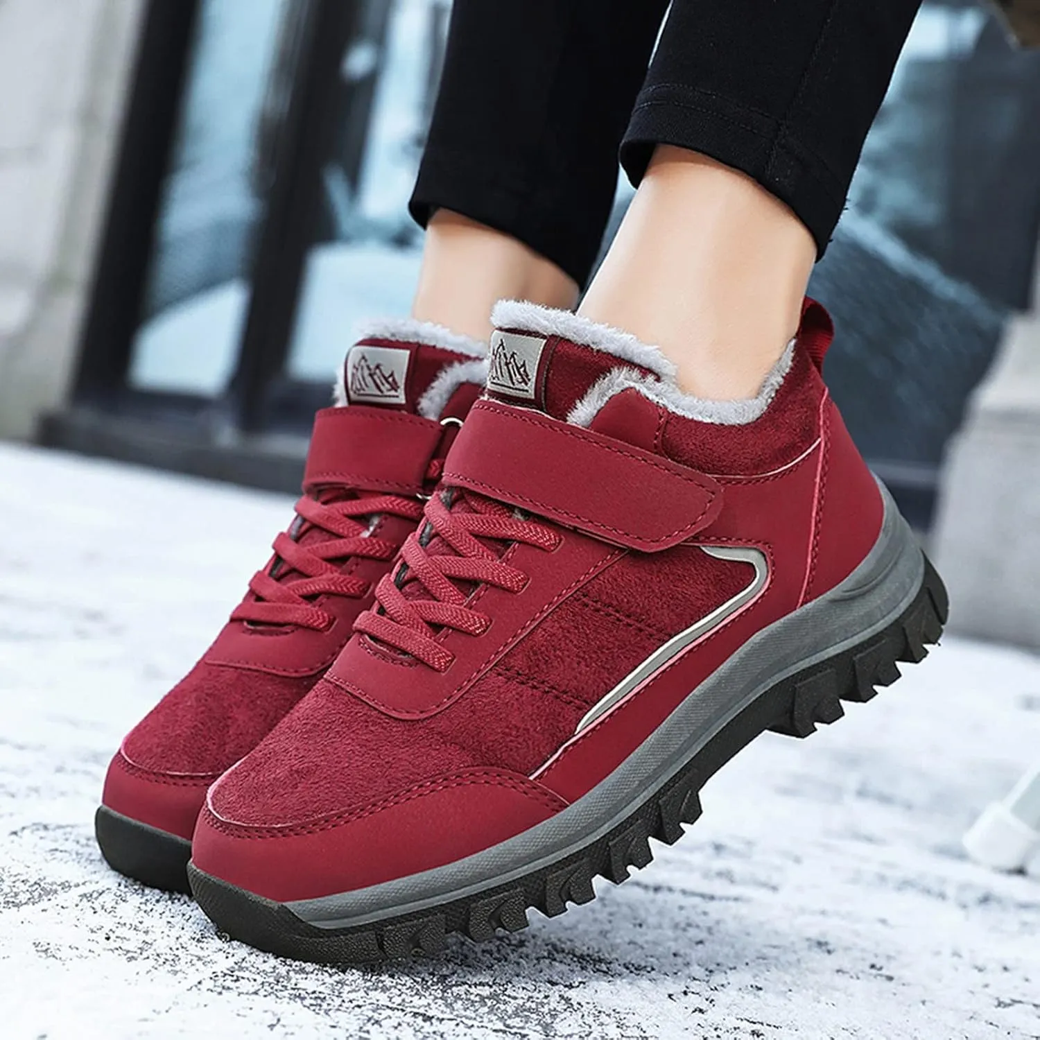Women's Ankle Snow Boots Low Heel Ankle Snow Booties for Women Winter Boots for Women Ankle Booties Boots for Snowboard Botas Invierno Nieve Para Mujer