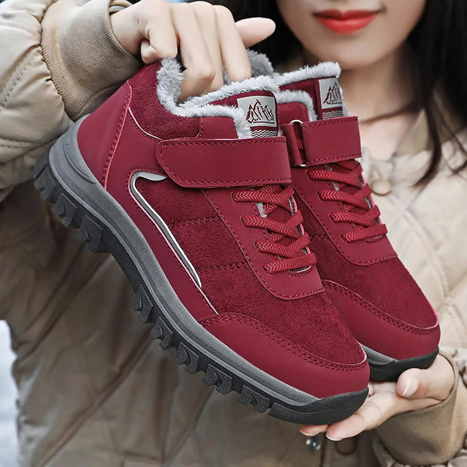 Women's Ankle Snow Boots Low Heel Ankle Snow Booties for Women Winter Boots for Women Ankle Booties Boots for Snowboard Botas Invierno Nieve Para Mujer