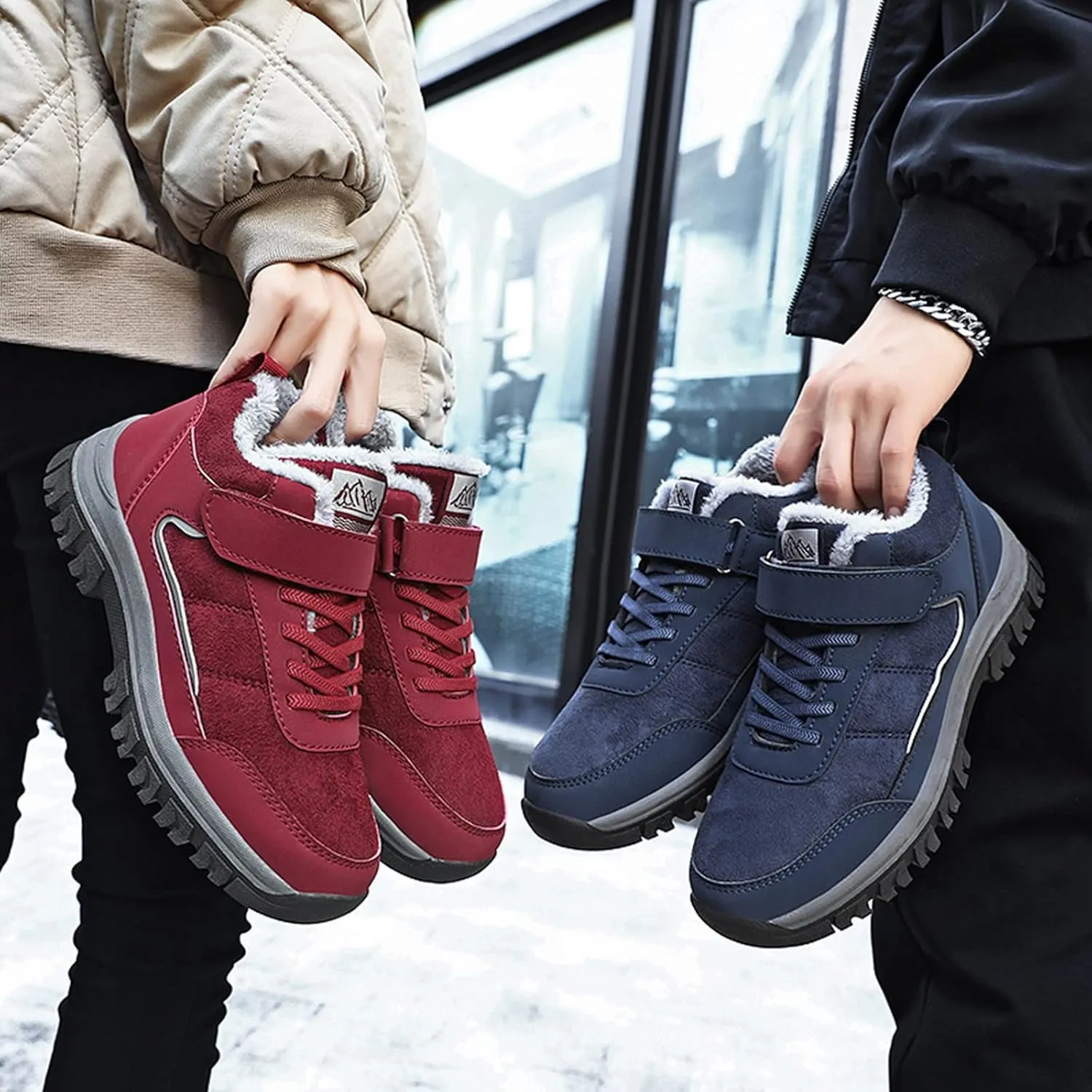 Women's Ankle Snow Boots Low Heel Ankle Snow Booties for Women Winter Boots for Women Ankle Booties Boots for Snowboard Botas Invierno Nieve Para Mujer