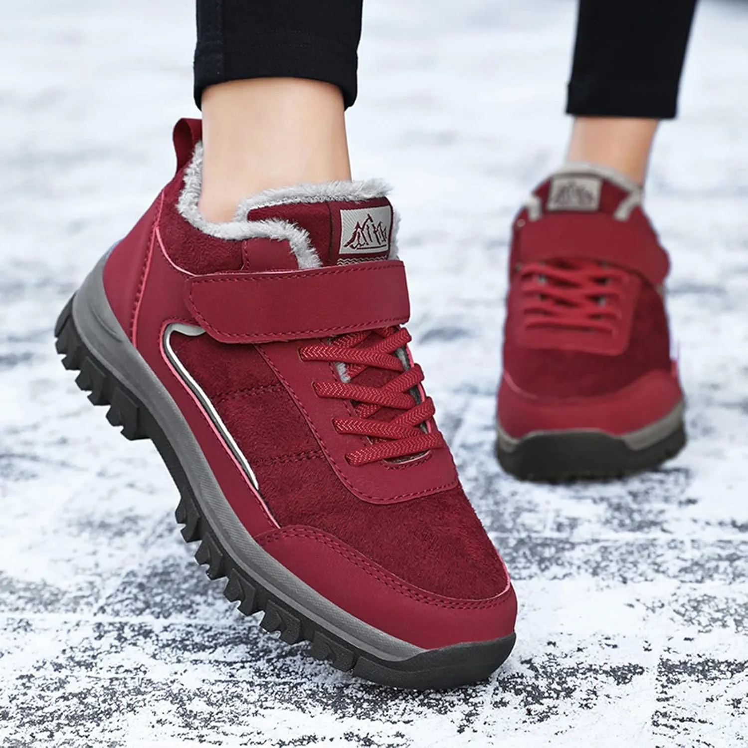 Women's Ankle Snow Boots Low Heel Ankle Snow Booties for Women Winter Boots for Women Ankle Booties Boots for Snowboard Botas Invierno Nieve Para Mujer