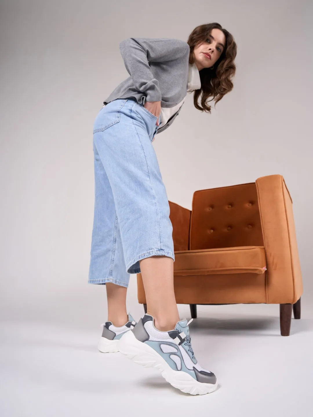 Women's Blue/Grey All Seasons Wearing Sneakers (IU1001)