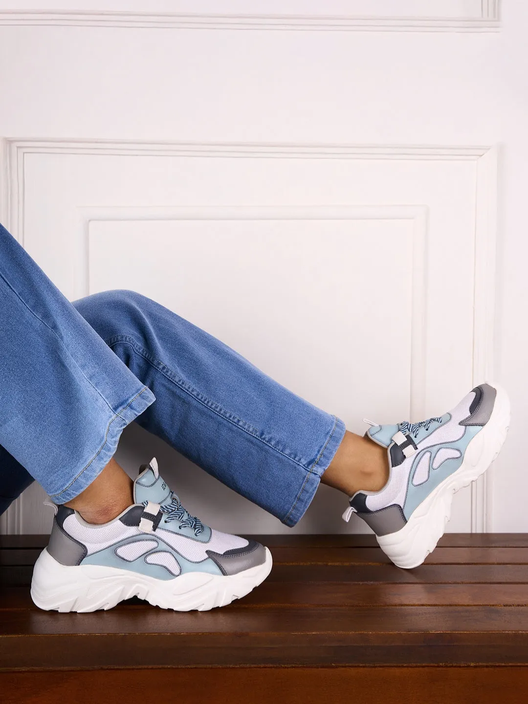 Women's Blue/Grey All Seasons Wearing Sneakers (IU1001)