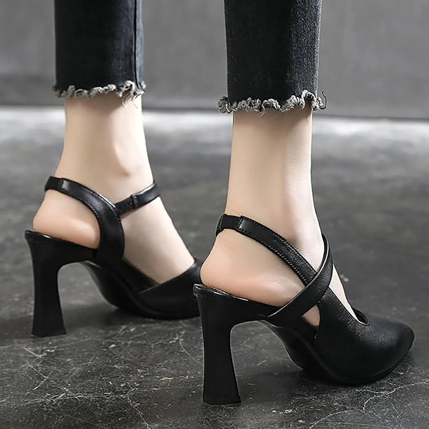 Women's High Heel Sandals Breathable Comfortable Slip On Dress Shoes for Women Fashionable Party Wedding Work