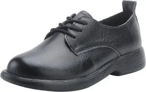 Women's Leather Oxford Dress Shoes,Classic Comfort Round Toe Lace-up Non-Slip Cushion Softsole Business Casual Shoes