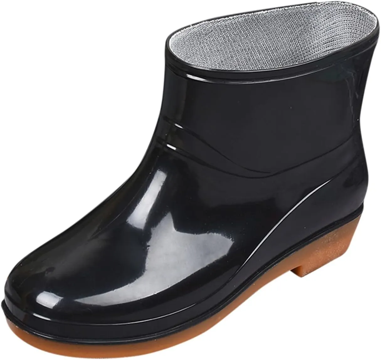 Womens Rain Boots Wide Mens Grounded Footwear Ankle Booties with Heel Barefoot Shoes Casual Fall Short rain Boots for Women and Waterproof Garden Womens Rain Boots