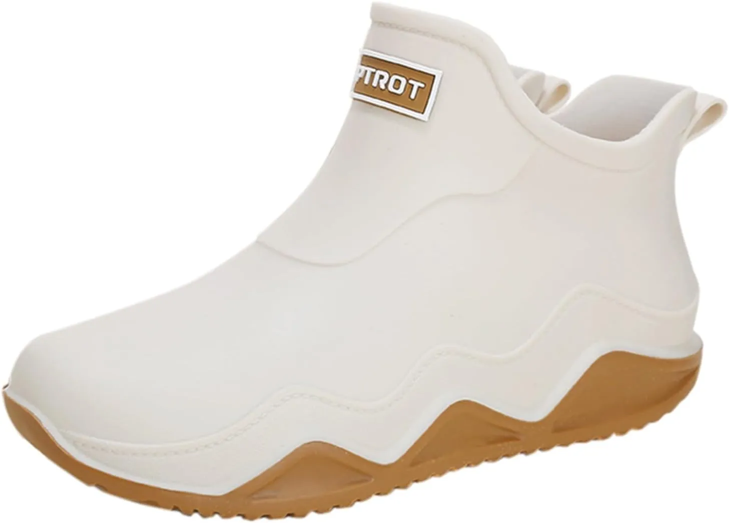 Womens Rain Boots Wide Width Slip On Barefoot Shoes Mens Rain Boots Non-Slip Rubber Waterproof Fishing Shoes
