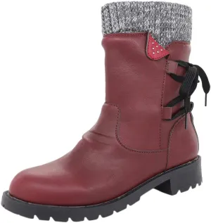 Womens Snow Boots 8.5 Wide Wide Foot Snow Boot for Women Women Platform Lace Up Winter Faux Fur Short Snow Boots Women's Winter Boots Black Womens Waterproof Winter Sneaker Boots