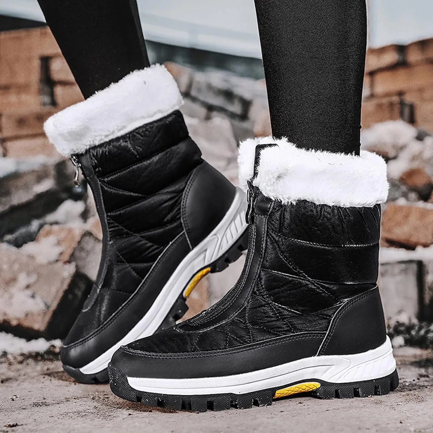 Womens Snow Boots Waterproof Insulated Slip ons Tall Winter Boots for Women Waterproof/Bows Winter Boots Women Size 8 Wide Zapatos Para Invierno Mujer De Nieve Botas De Trabajo Para Mujer En El Frio