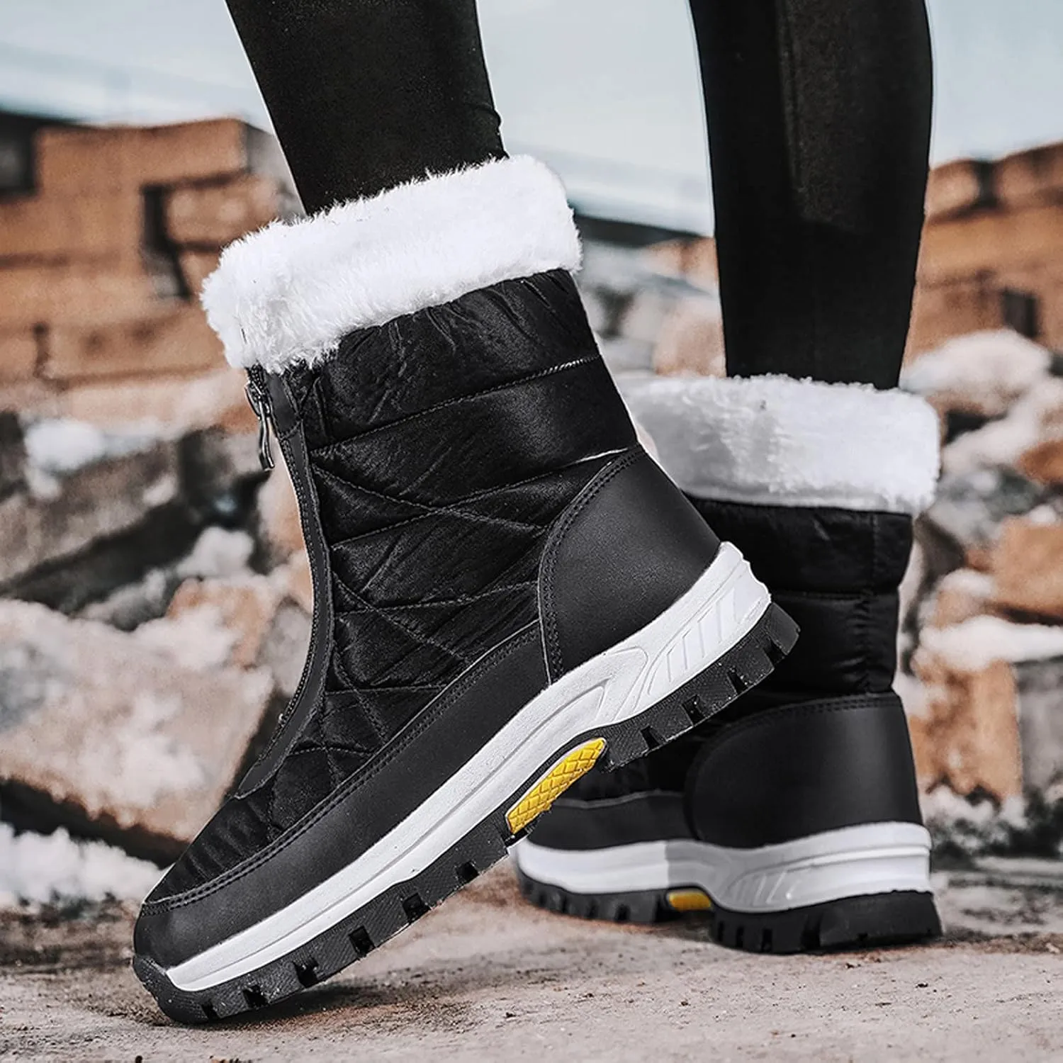 Womens Snow Boots Waterproof Insulated Slip ons Tall Winter Boots for Women Waterproof/Bows Winter Boots Women Size 8 Wide Zapatos Para Invierno Mujer De Nieve Botas De Trabajo Para Mujer En El Frio