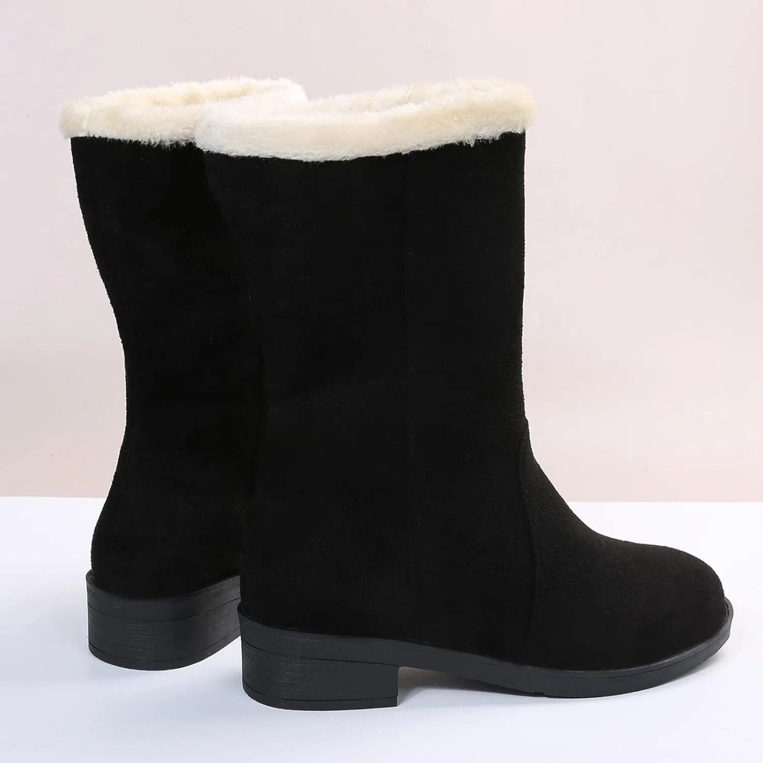 Women's Snow Boots Waterproof Zipper Women Snow Boots Slip on Womens Winter Boots Size 10.5 Wide Snow Boots for Snowshoeing Botas De Invierno Para Mujer Pie Ancho