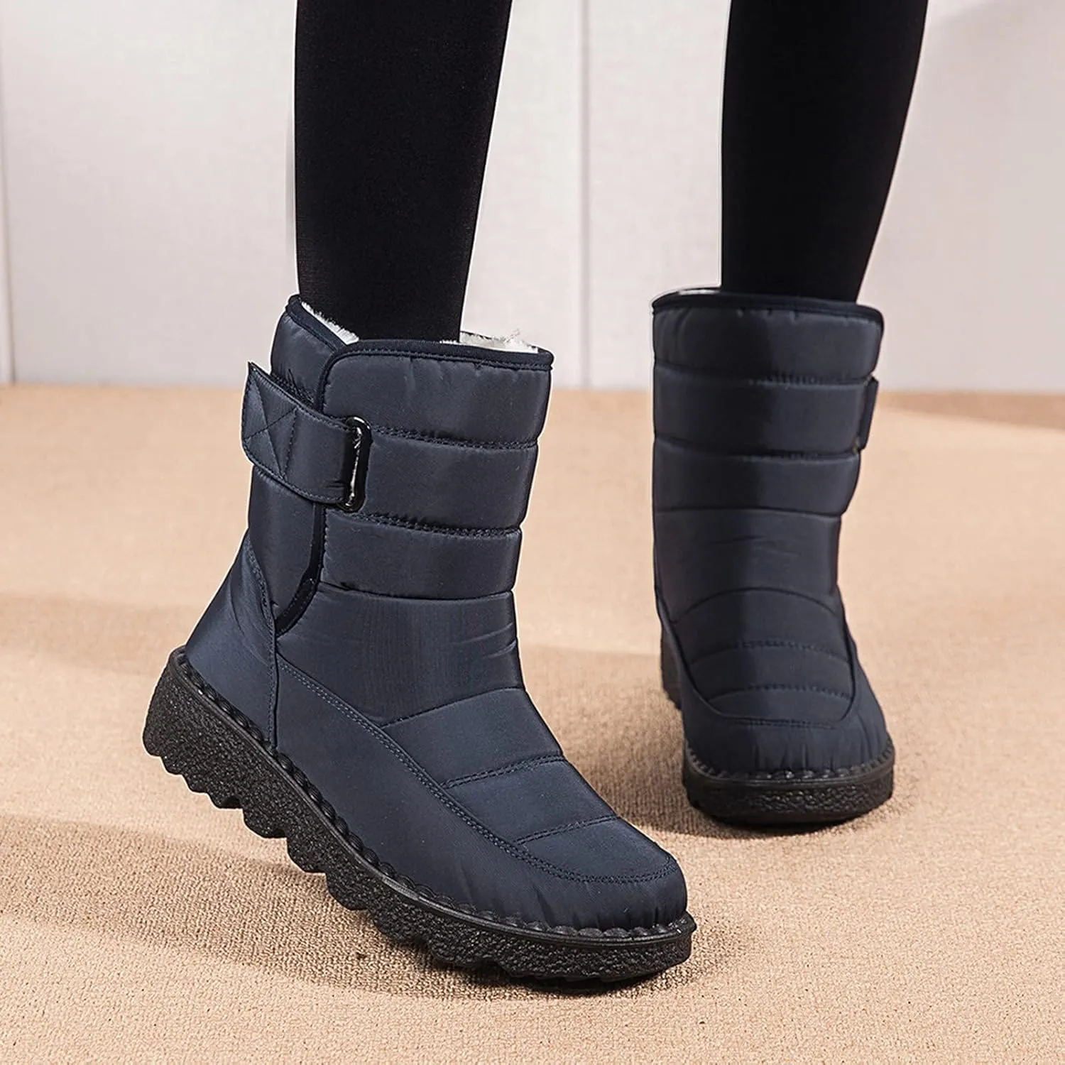 Womens Snow Boots Wide Width Zipper Size 9 Wide Calf Snow Boots for Woman Waterproof Snow Shoes for Women Outdoor Boots Women Knee High Waterproof Womens Boots Size 11