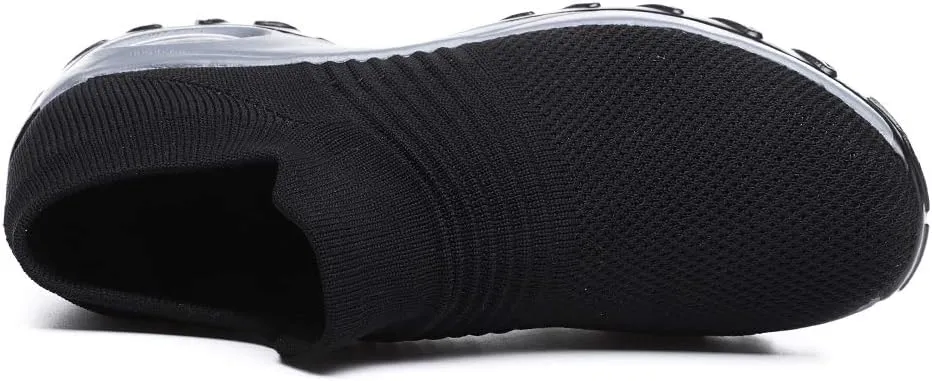 Women's Walking Shoes Breathable Mesh Sneakers Slip On Lightweight Work Shoes Knit Nurse Shoes Air Cushion Gym Modern Dance Shoes