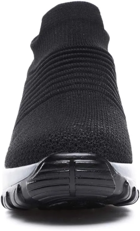 Women's Walking Shoes Breathable Mesh Sneakers Slip On Lightweight Work Shoes Knit Nurse Shoes Air Cushion Gym Modern Dance Shoes