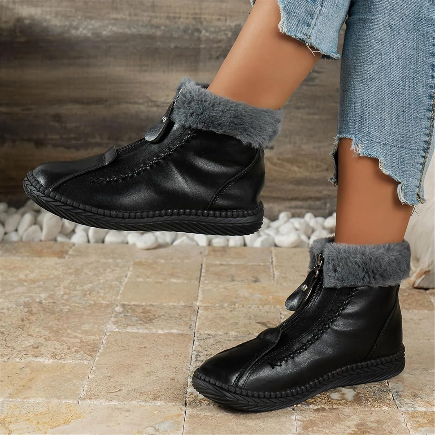 Women's Waterproof Snow Boots Zipper Snow Boots Women Waterproof Brown Waterproof Snow Boots Wide Boots for Winter Waterproof Women 2023 Tall Winter Boots for Women Snow