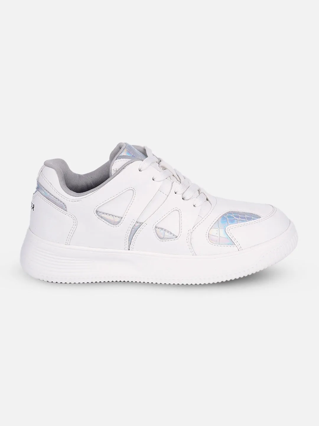 Women's White Platform Sneakers (IU1009)