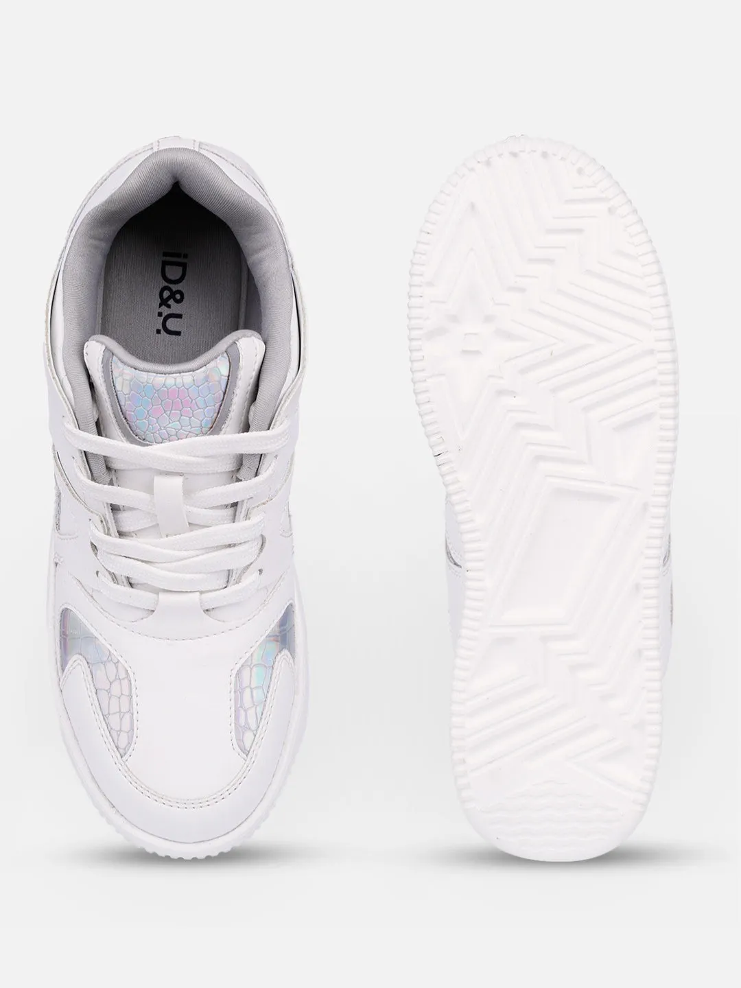 Women's White Platform Sneakers (IU1009)