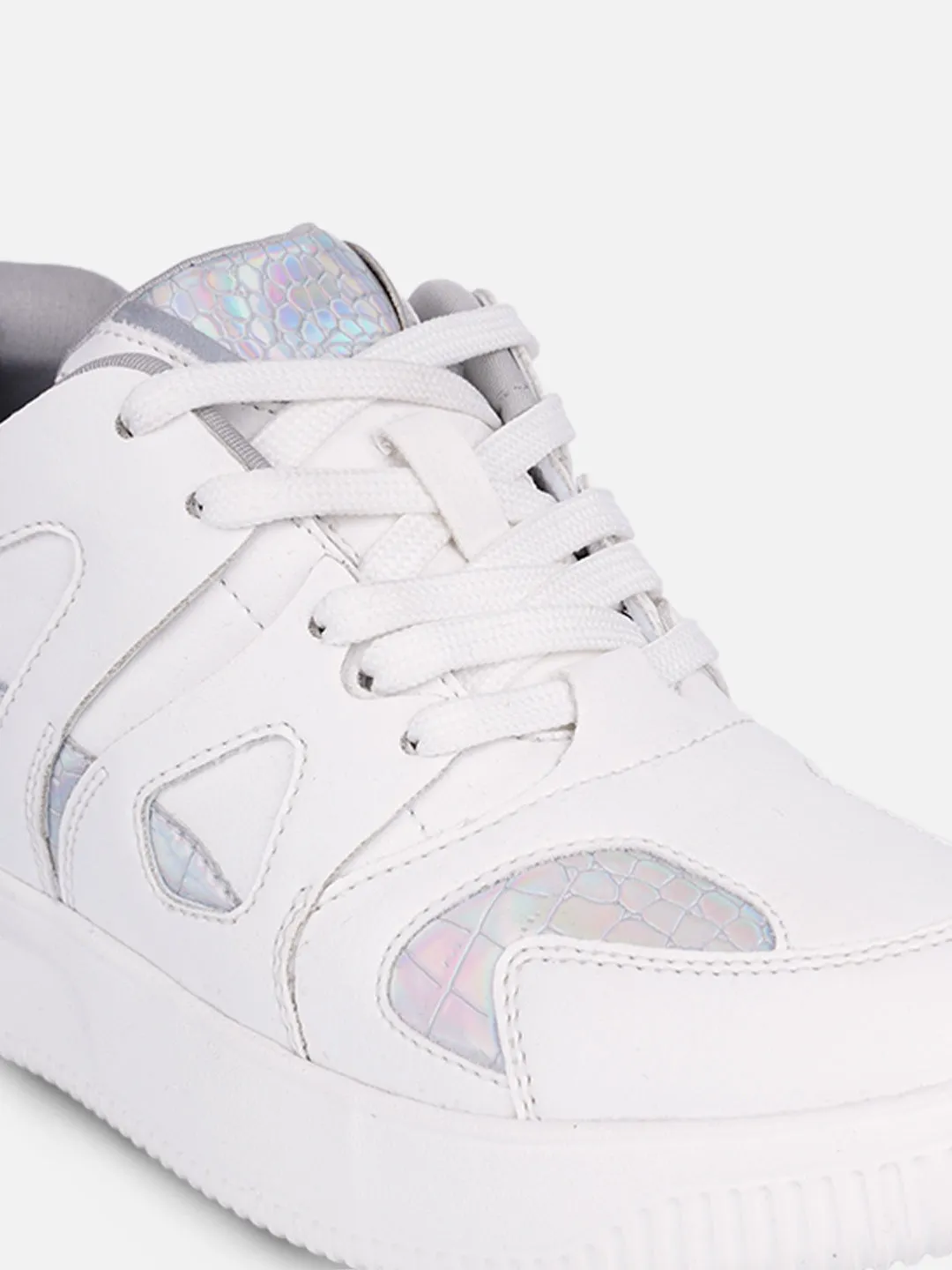 Women's White Platform Sneakers (IU1009)