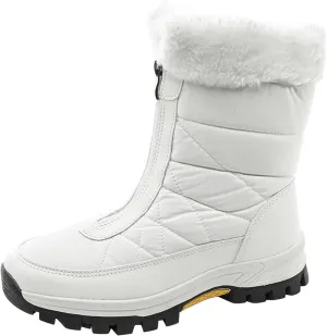 Womens Winter Snow Boots Ankle Snow Booties Warm Fur Lined Winter Boots Anti Slip Lug Sole Waterproof Hiking Boots