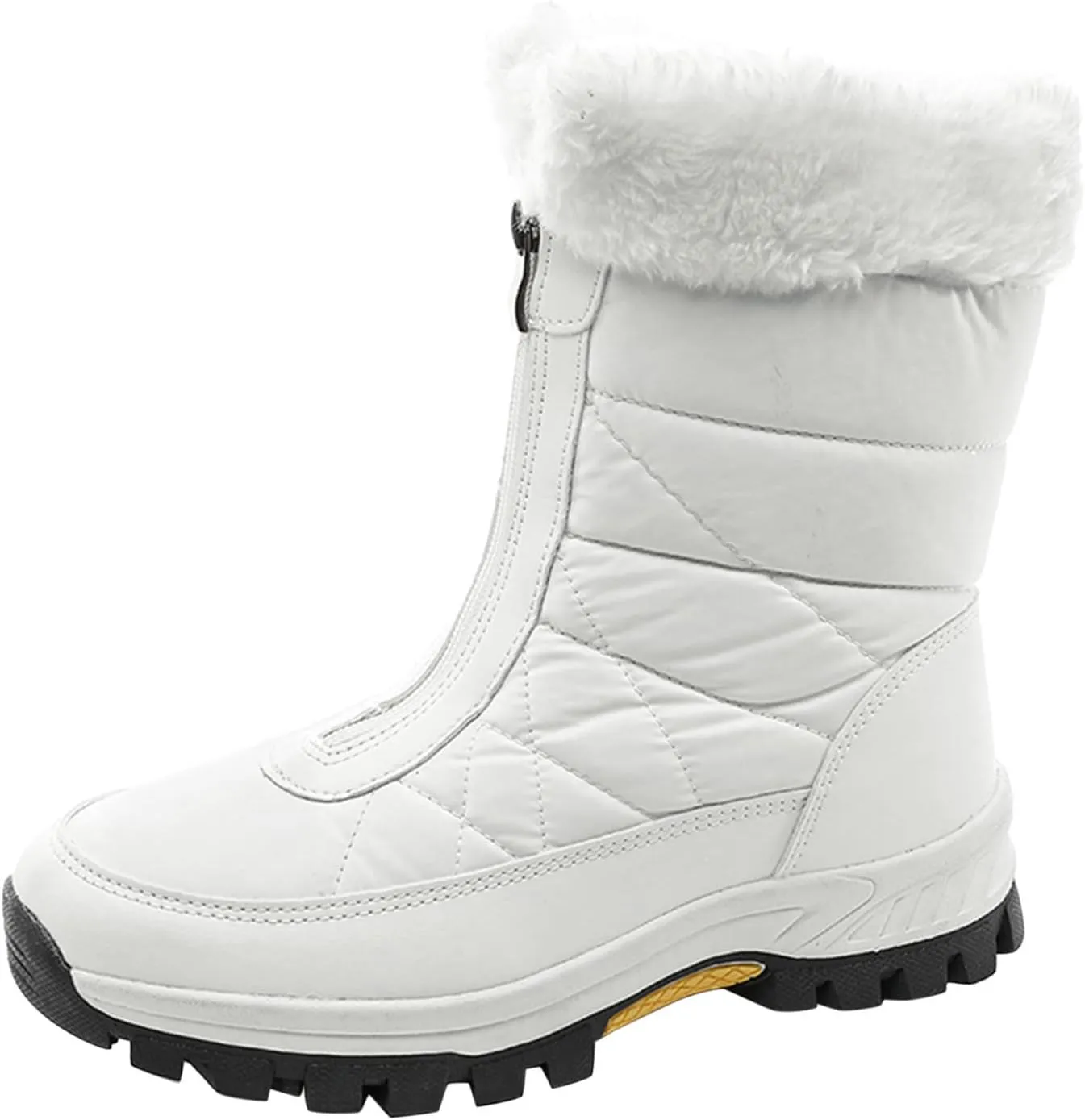 Womens Winter Snow Boots Ankle Snow Booties Warm Fur Lined Winter Boots Anti Slip Lug Sole Waterproof Hiking Boots