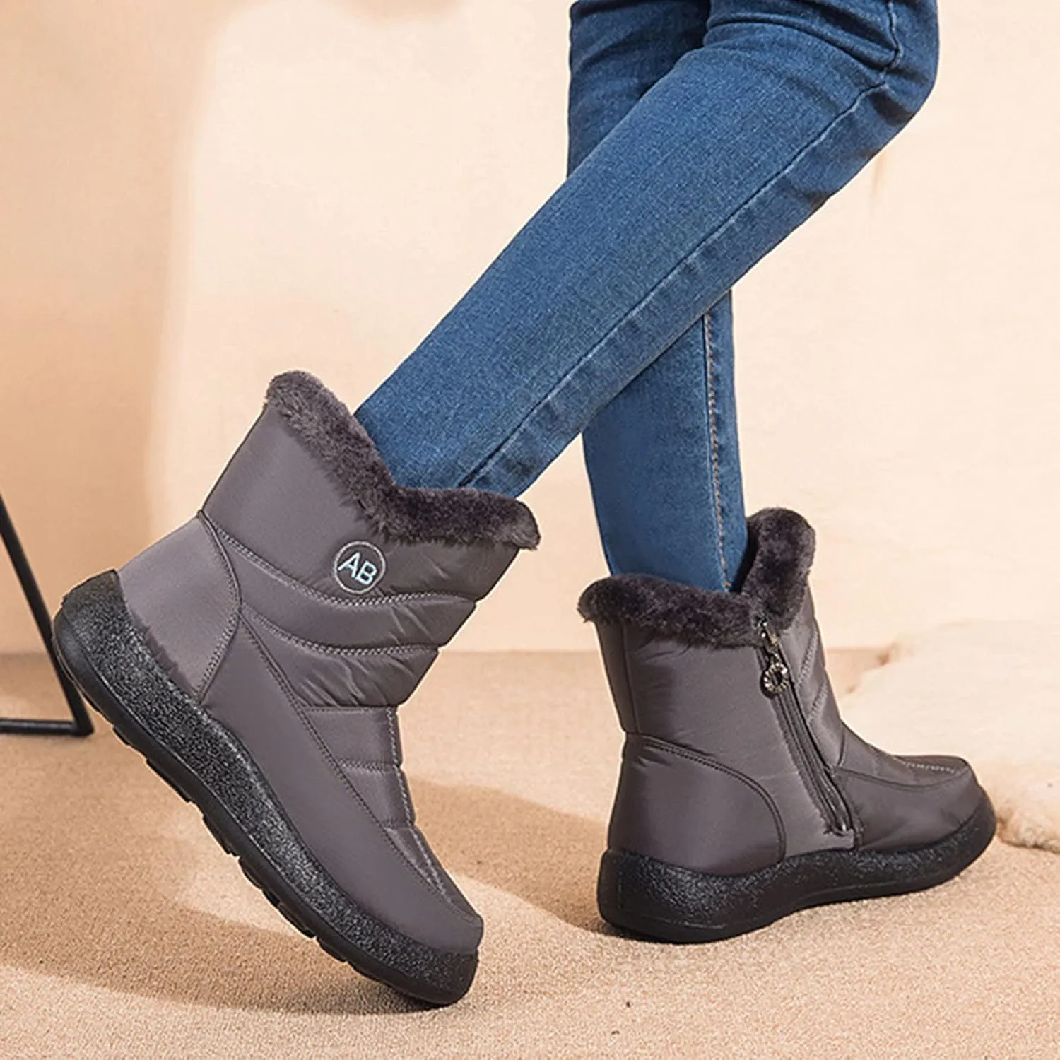 Womens Winter Snow Boots Size 11 Winter Boots Waterproof Women Wide Women Winter Boots Waterproof Cold Weather Womens Duck Boots Waterproof Size 11 Botas Para Nieve De Mujer Sin Cordon