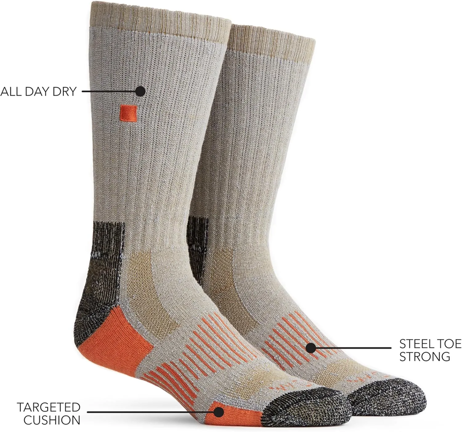 WORN Heavy-Duty Work Boot Socks - Full-Cushion Performance Merino, Moisture-Wicking, Durable, Work, Chore or Outdoor