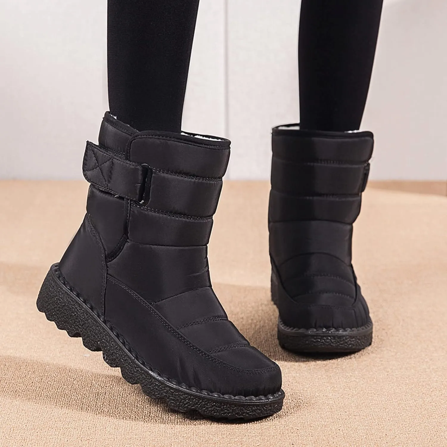 Zipper Winter Boots for Women Waterproof Snow Women's Winter Boots Waterproof Wide Width Womens Slip on Winter Boots Ankle Wide Snow Boots for Women Wide Width Botas De Trabajo En La Nieve Para Mujer
