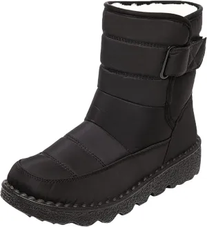 Zipper Winter Boots for Women Waterproof Snow Women's Winter Boots Waterproof Wide Width Womens Slip on Winter Boots Ankle Wide Snow Boots for Women Wide Width Botas De Trabajo En La Nieve Para Mujer