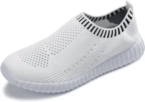 ZWRXW Women's Athletic Walking Shoes Woven Breathable Soft Shoes for Women Men,Casual Mesh Slip On Shoe,Comfortable Tennis Workout Sneakers,Unisex